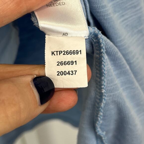 J. JILL Pima Slub Elbow Sleeve Tee Short Sleeve Shirt Blue Size L - Picture 8 of 9